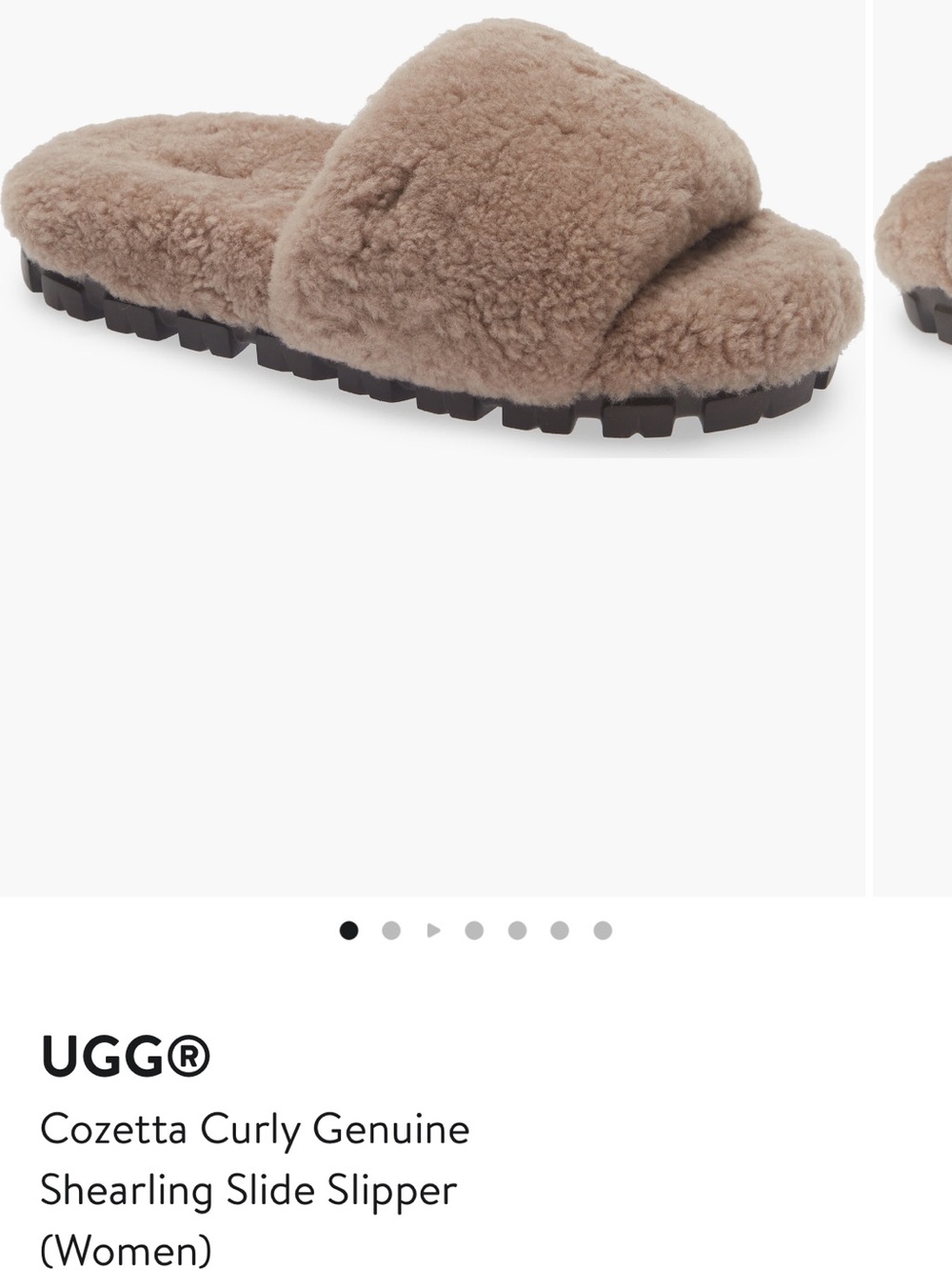 UGG Women's Plush Shearling Slide — Taupe